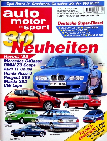 Deckblatt Auto Motor und Sport (13/1998)